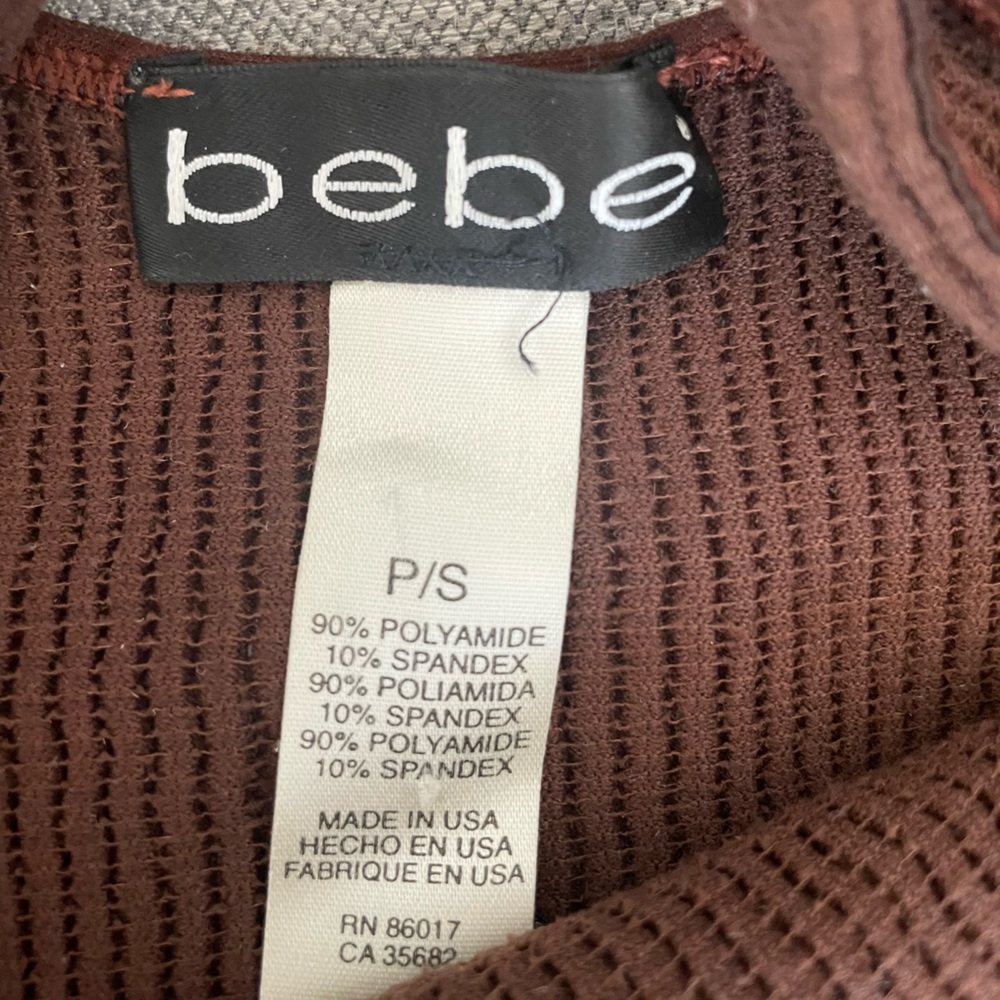 bebe Brown Ribbed Tank Top - Picture 4 of 4